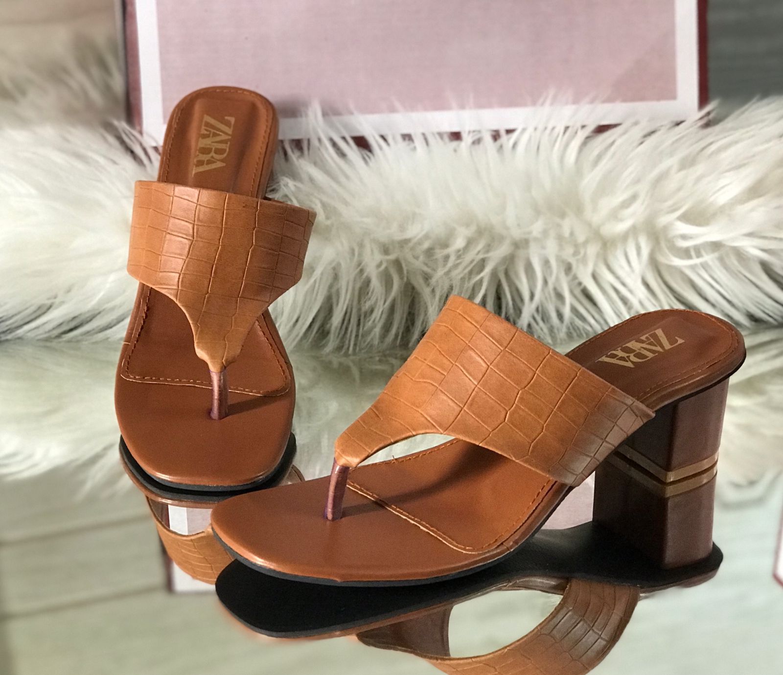 Zara Snake Block Heels