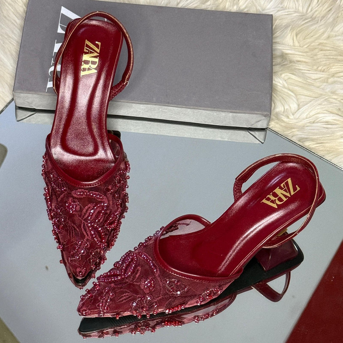 Zara Embroidered Heels
